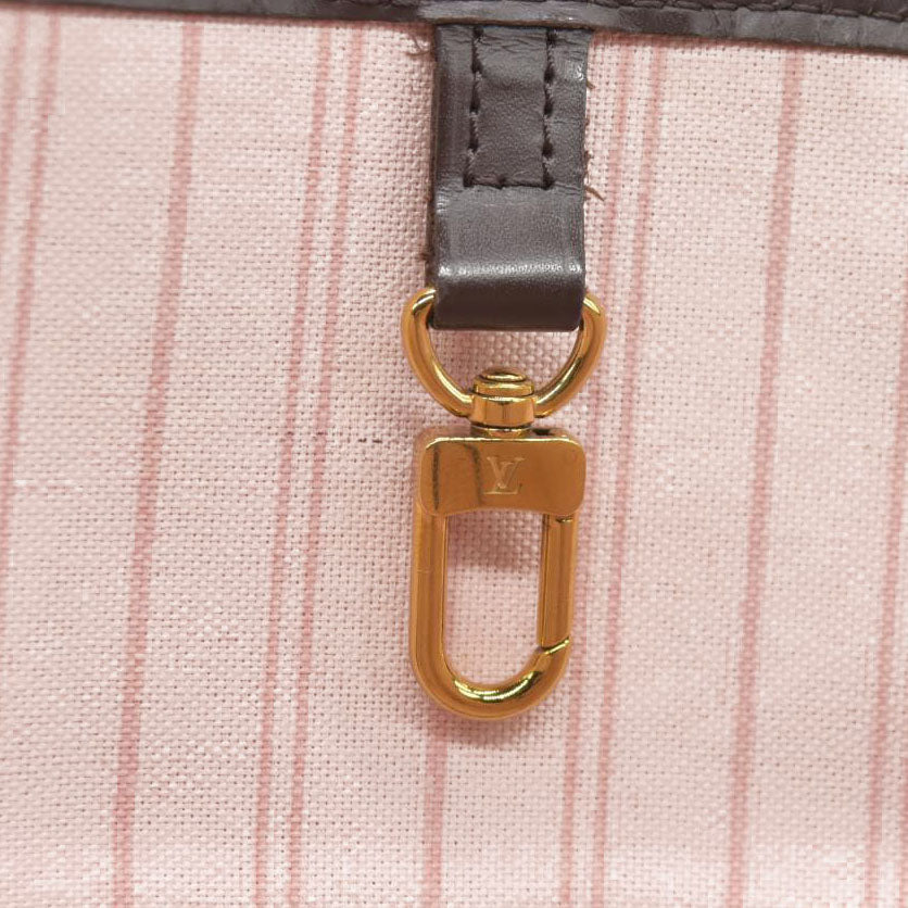 $2170 Louis Vuitton  Damier Ebene Neo Neverfull MM Rose Ballerine