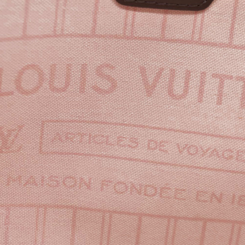 $2170 Louis Vuitton  Damier Ebene Neo Neverfull MM Rose Ballerine AR513