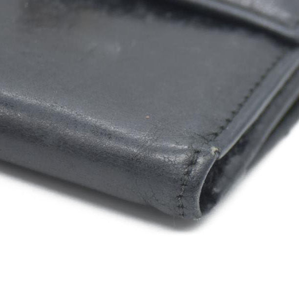 Salvatore Ferragamo Gancini Clip Leather Trifold Wallet Black