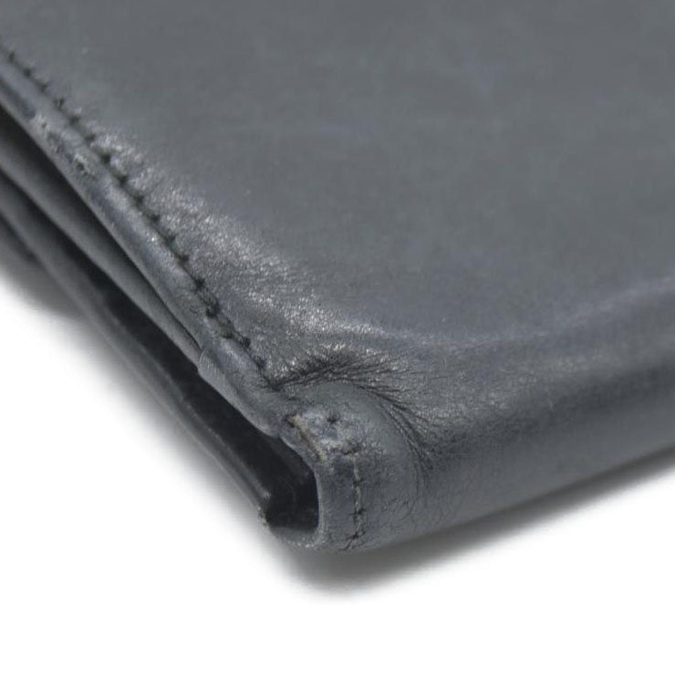 Salvatore Ferragamo Gancini Clip Leather Trifold Wallet Black