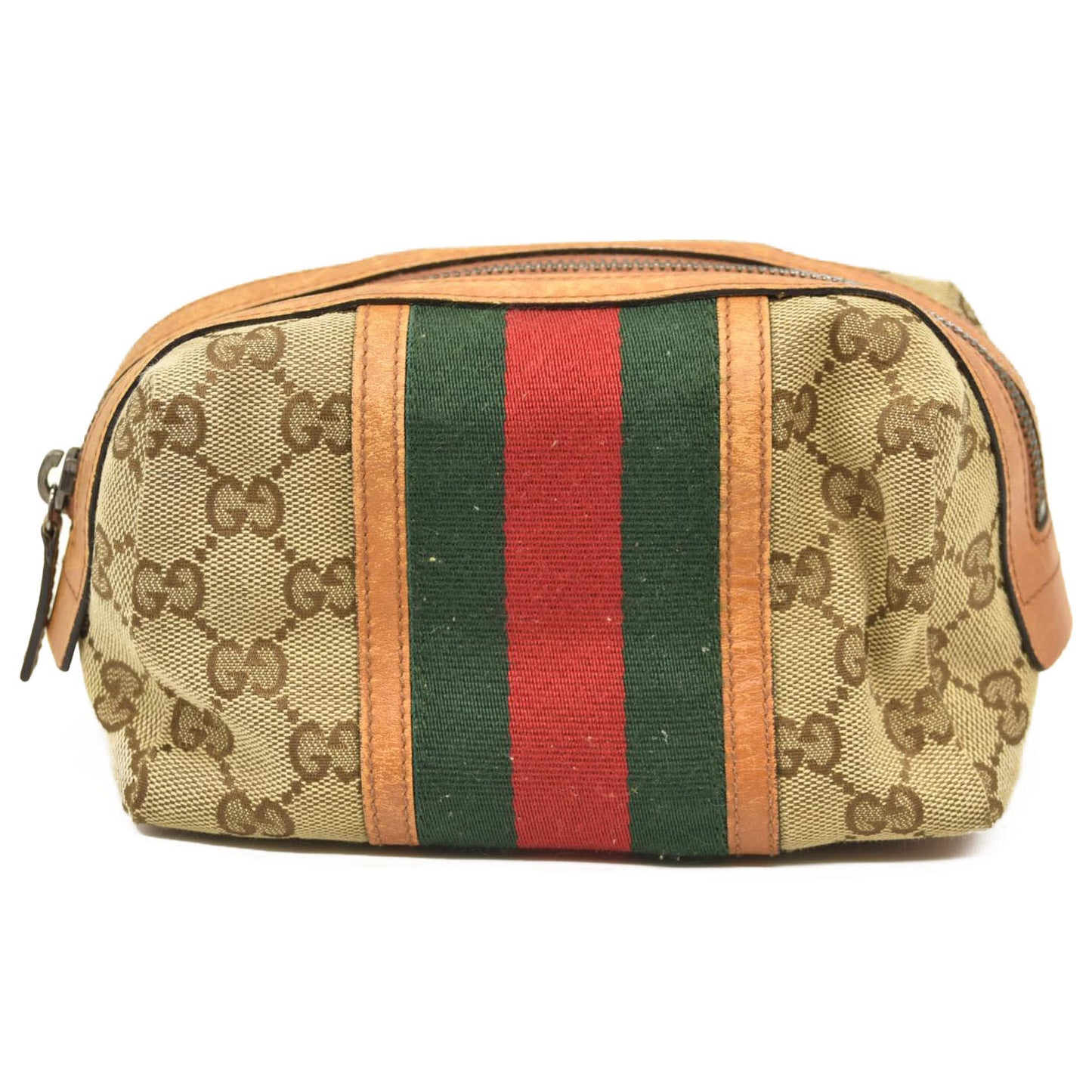 GUCCI GG Logo Shelly Canvas Cosmetic Pouch Bag