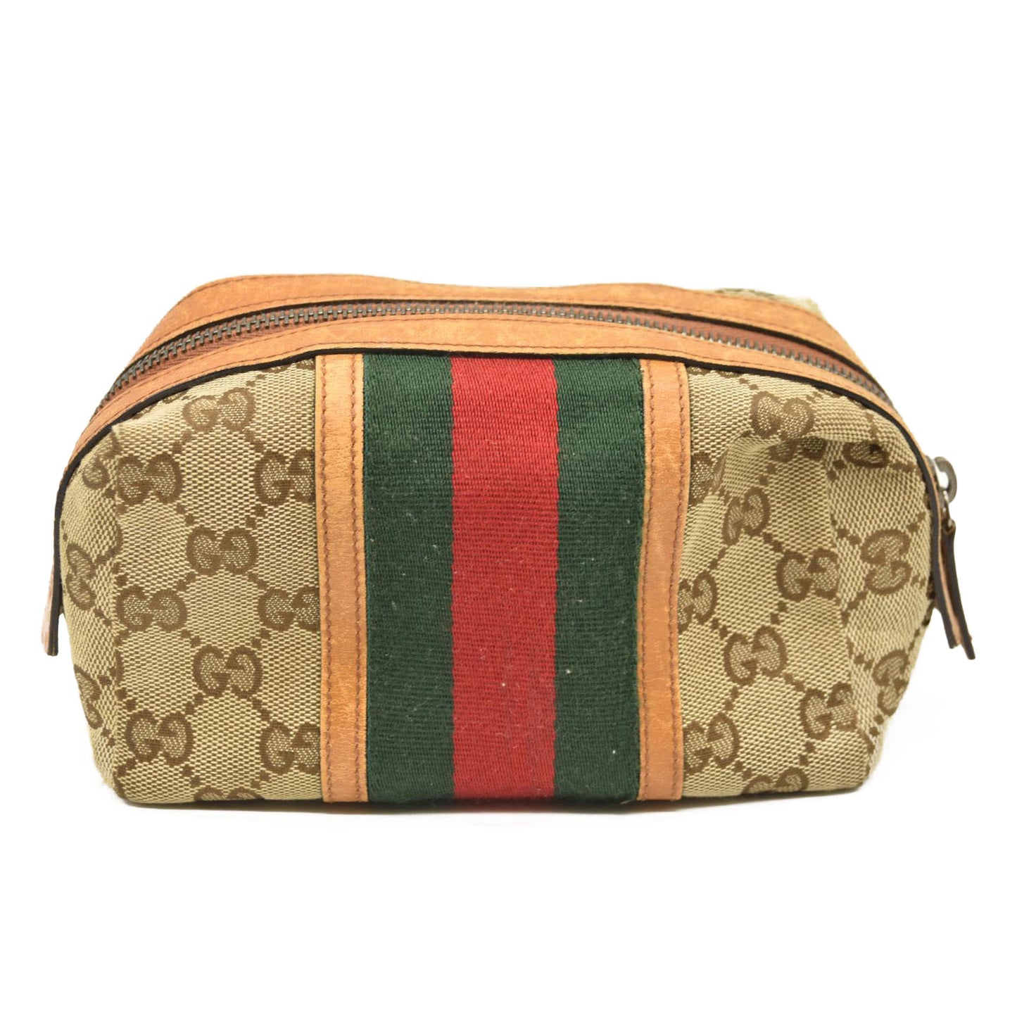 GUCCI GG Logo Shelly Canvas Cosmetic Pouch Bag