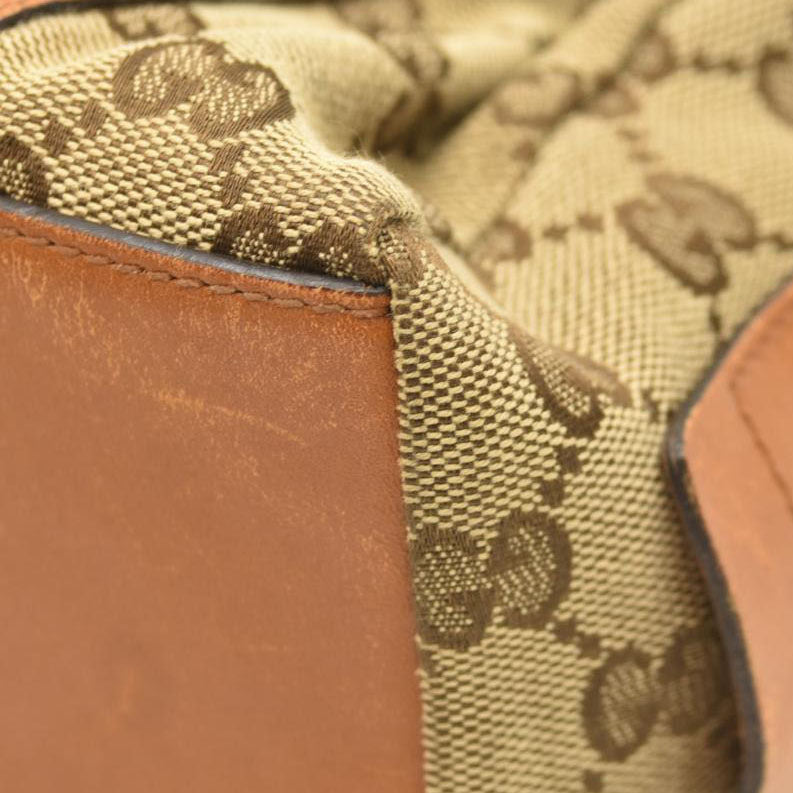 GUCCI GG Logo Shelly Canvas Cosmetic Pouch Bag