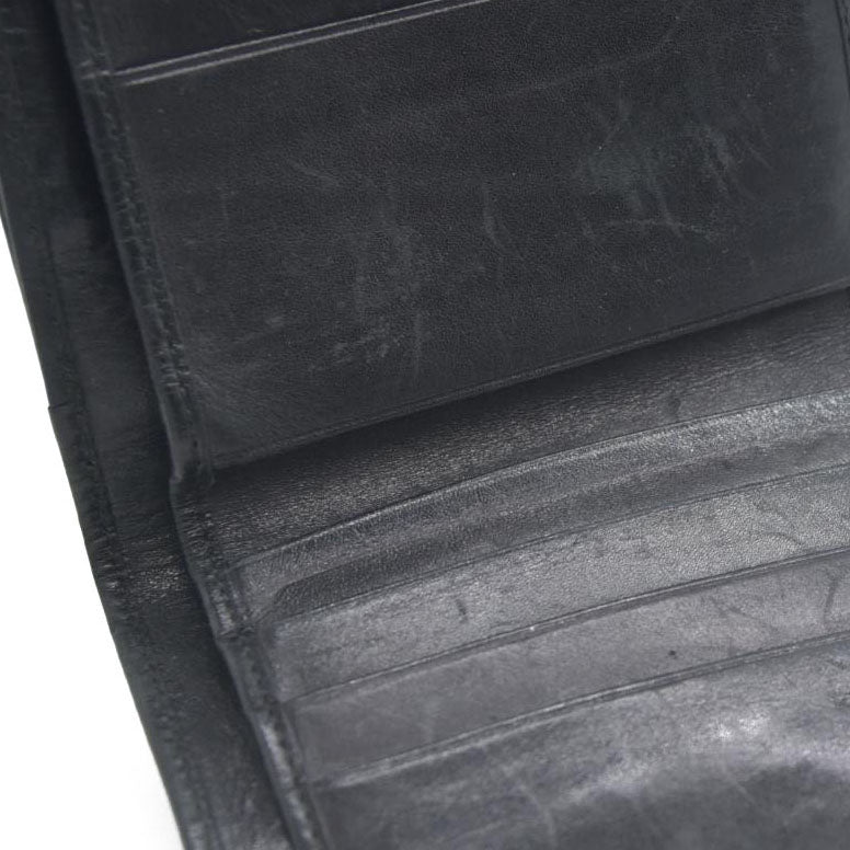 Salvatore Ferragamo Gancini Clip Leather Trifold Wallet Black