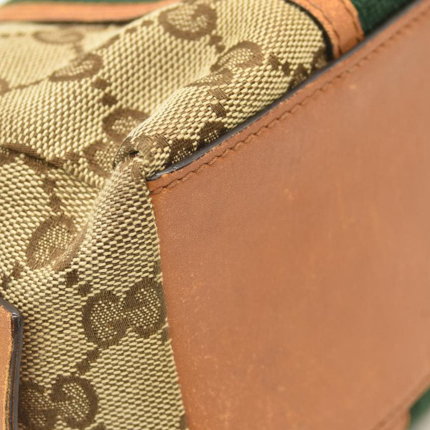 GUCCI GG Logo Shelly Canvas Cosmetic Pouch Bag