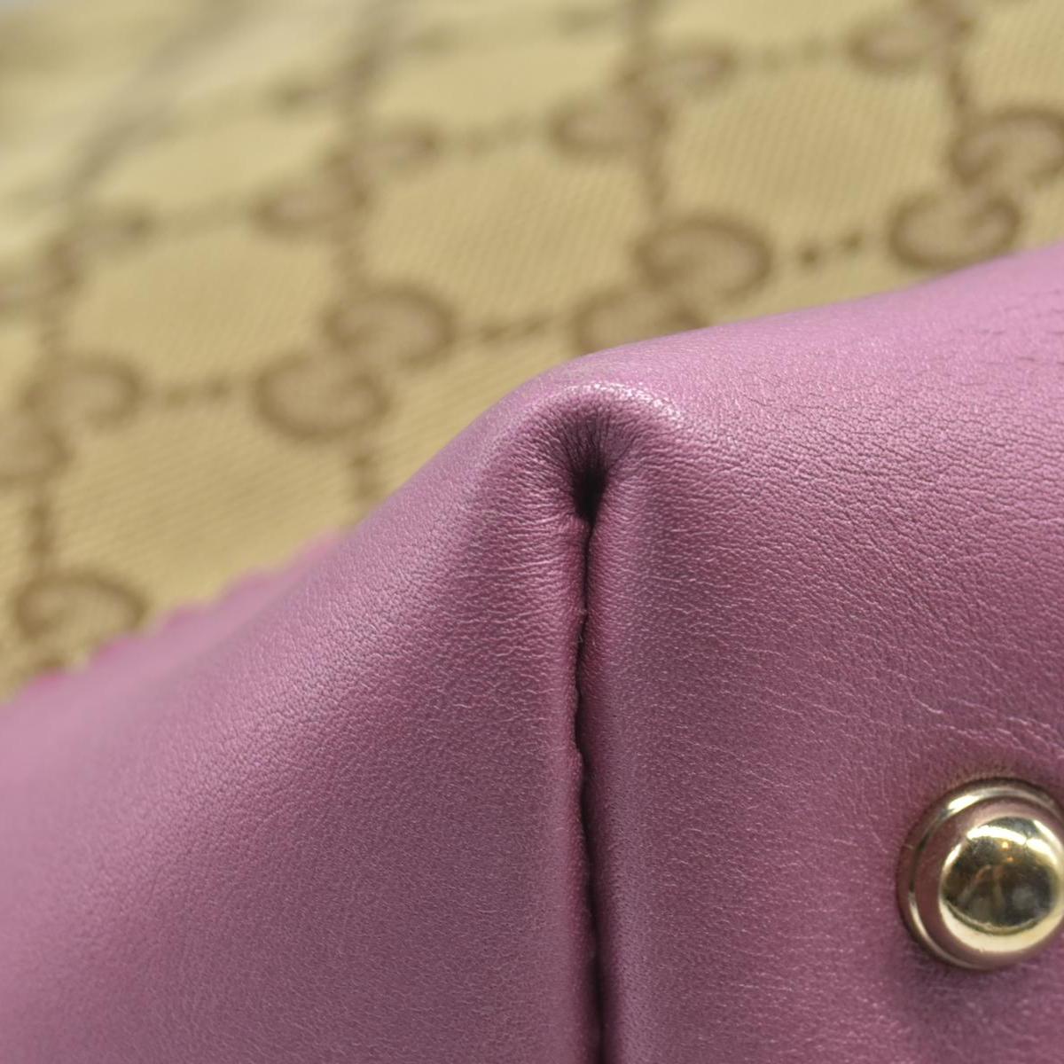 $1050 Gucci Beige Pink GG Canvas Heart-Bit Hobo Bag