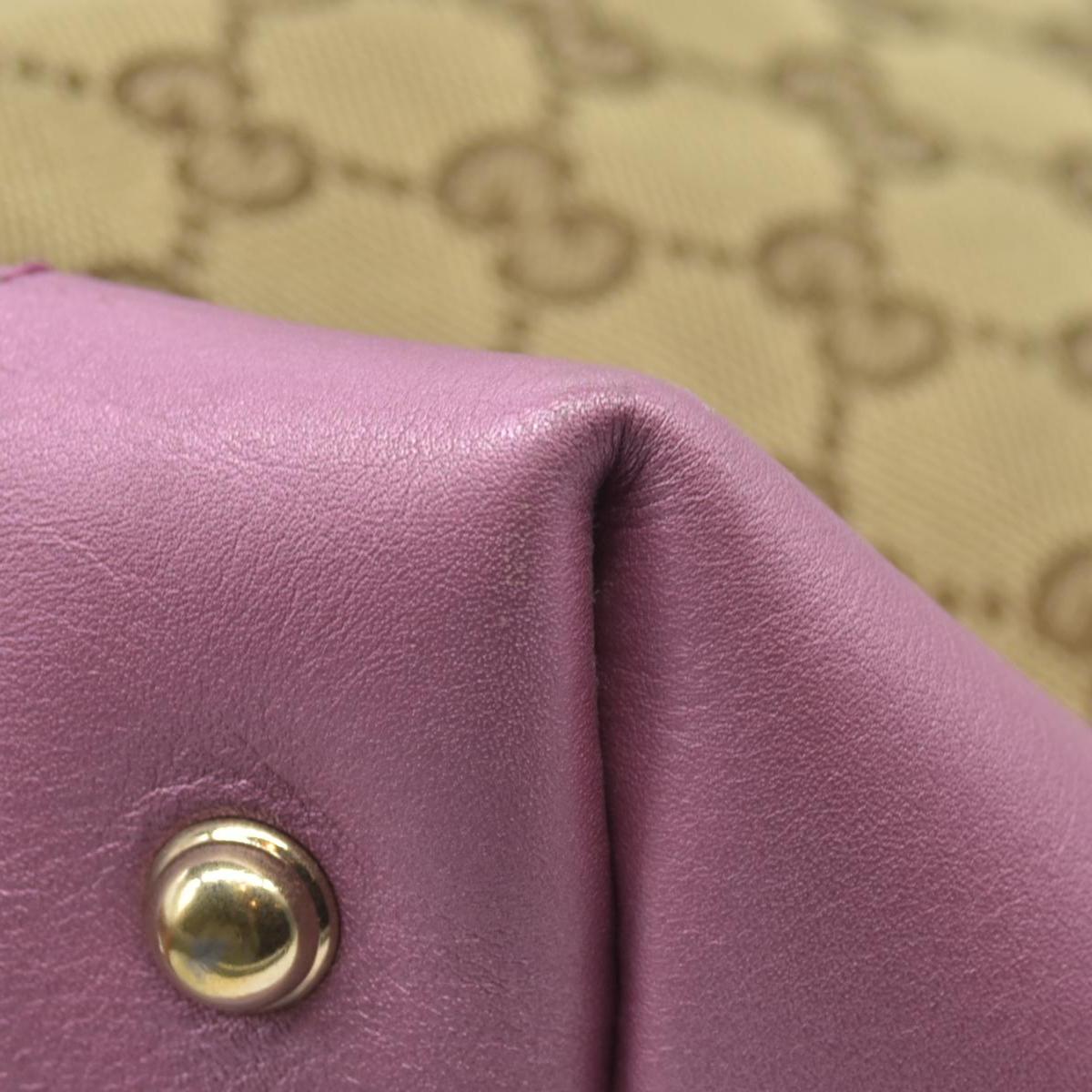 $1050 Gucci Beige Pink GG Canvas Heart-Bit Hobo Bag
