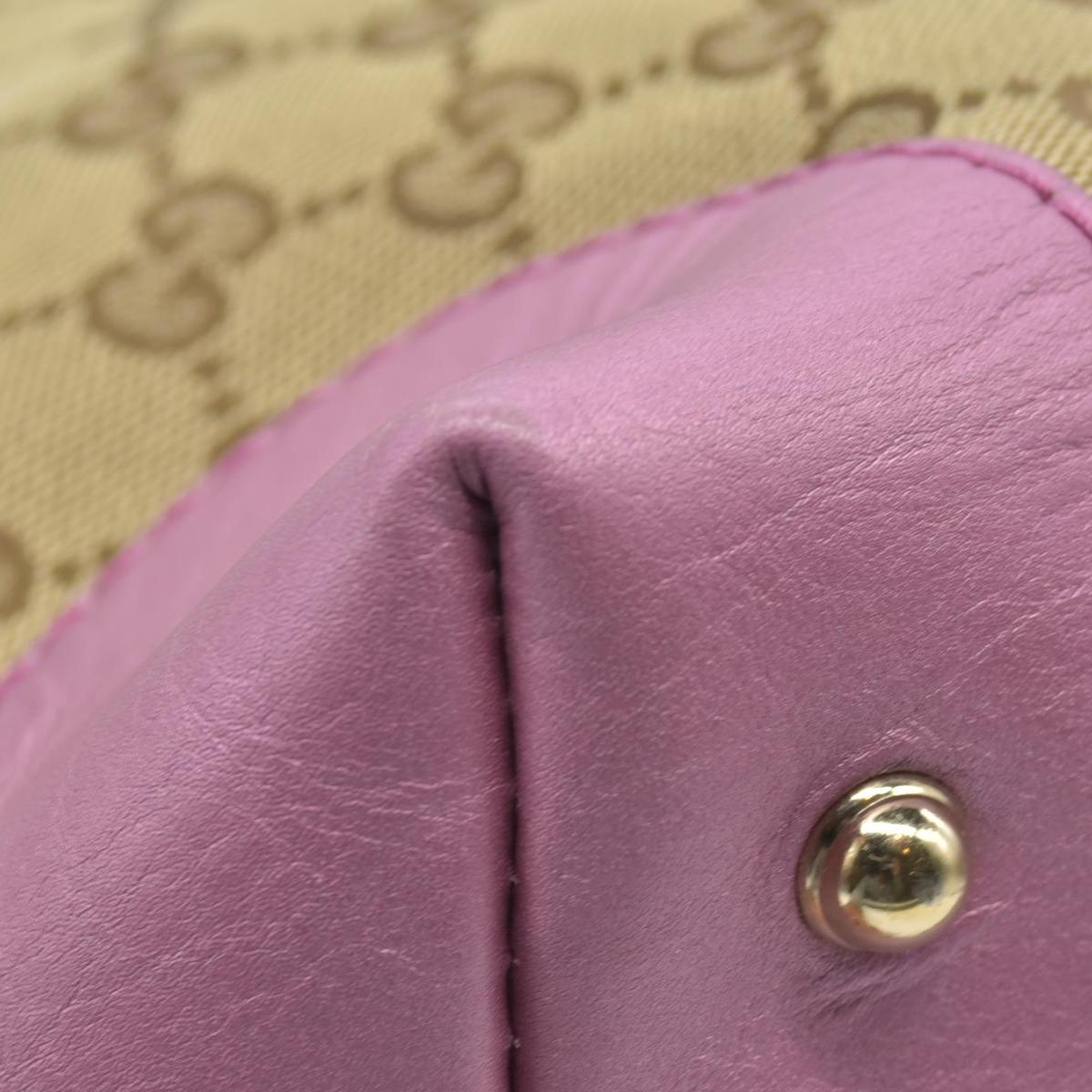 $1050 Gucci Beige Pink GG Canvas Heart-Bit Hobo Bag