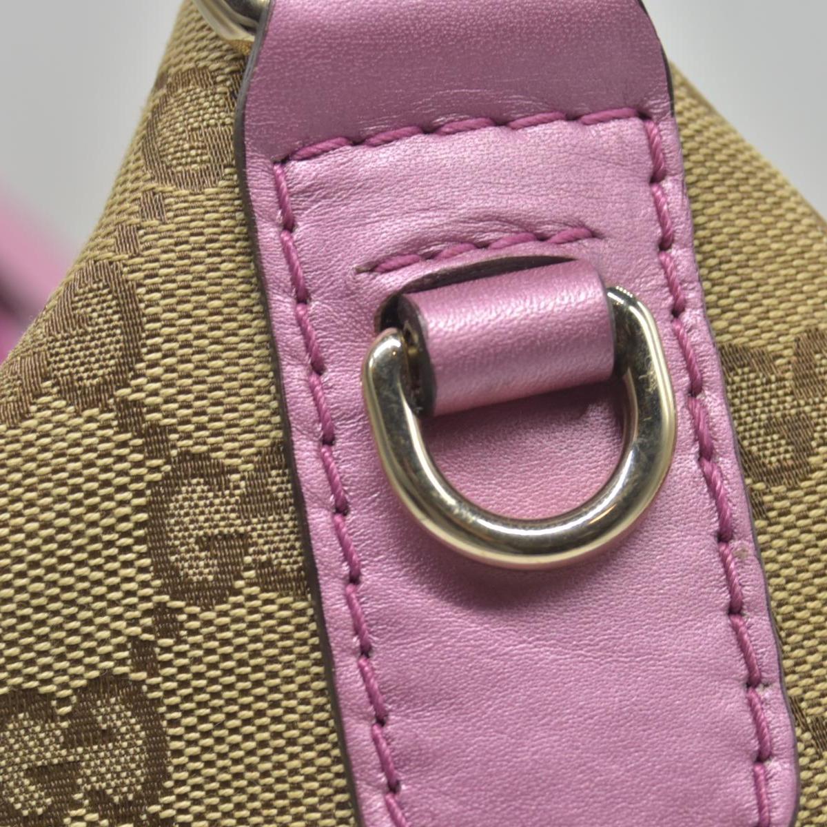 $1050 Gucci Beige Pink GG Canvas Heart-Bit Hobo Bag