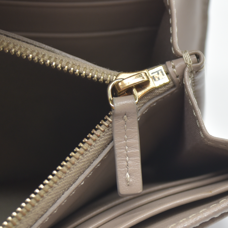 $900 FENDI Bugs F is Leather Bifold Long Wallet
