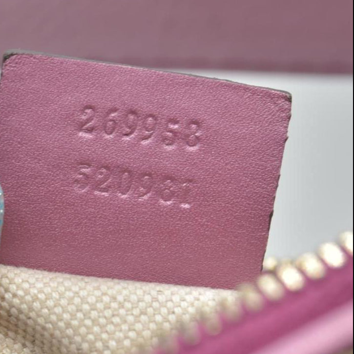 $1050 Gucci Beige Pink GG Canvas Heart-Bit Hobo Bag