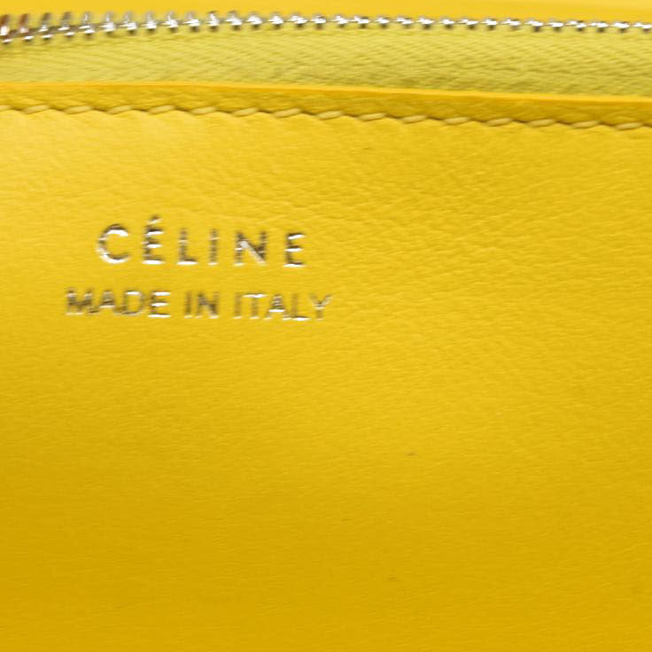 Celine Grained Calfskin Large Zip Around Multifunction Wallet Taupe