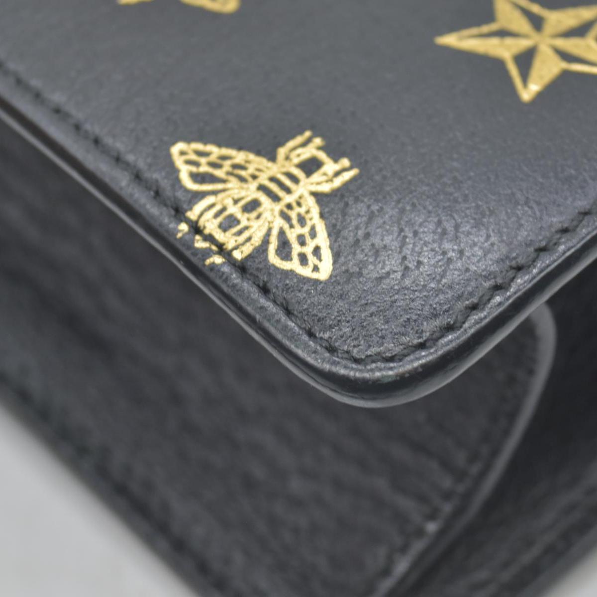 $2590 Gucci Calfskin Small Sylvie Shoulder Bag Black