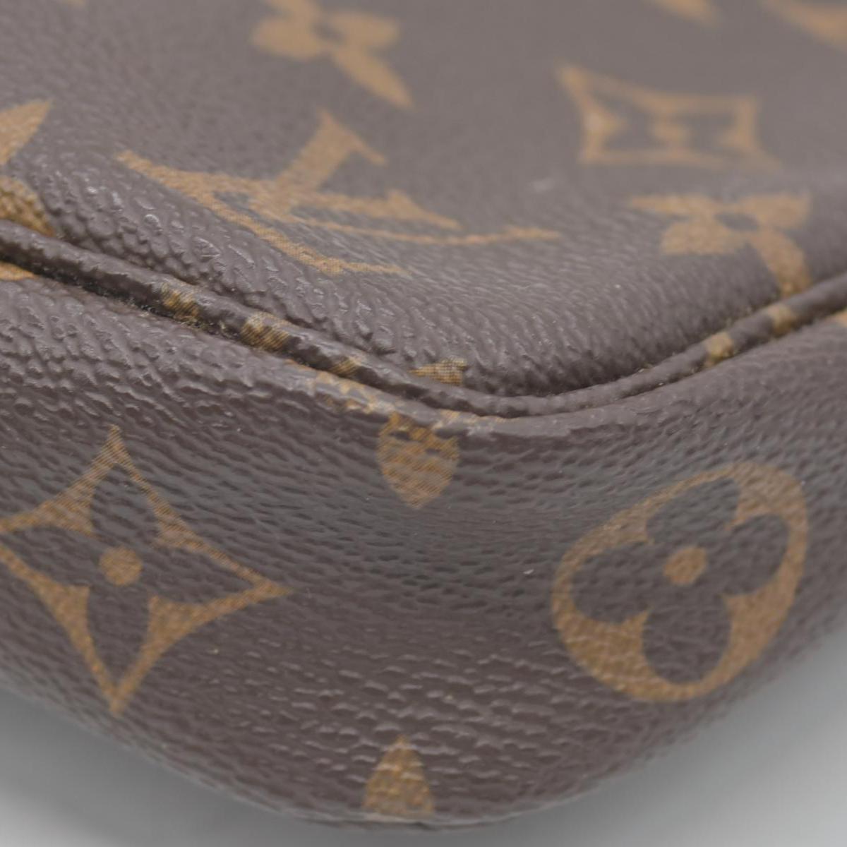 $1290 1998 Louis Vuitton LV Pochette Accessories Brown Monogram SL1918