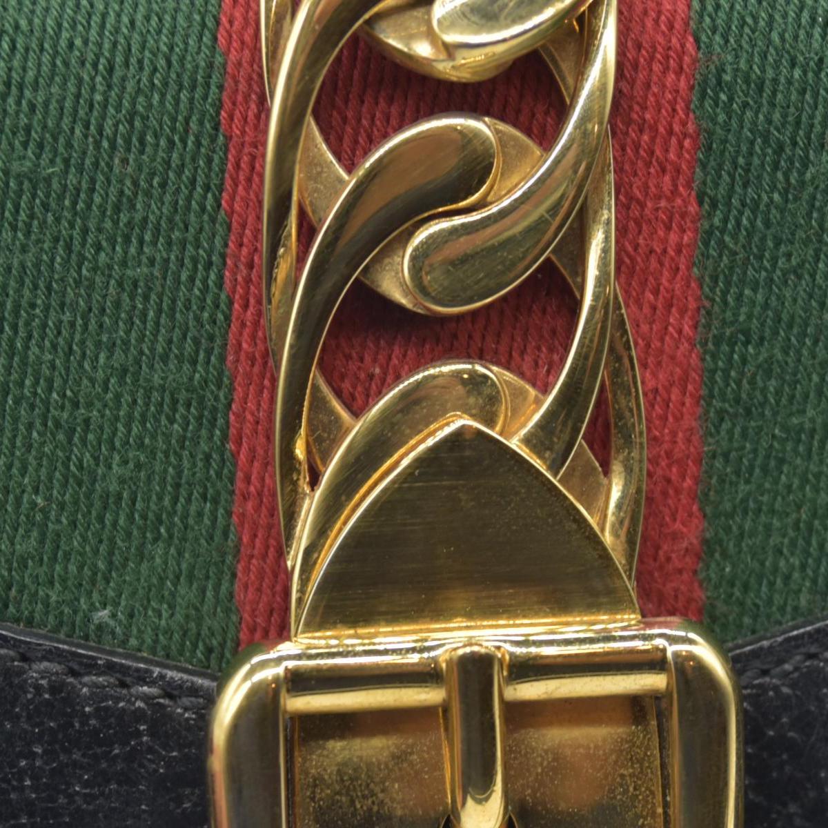 $2590 Gucci Calfskin Small Sylvie Shoulder Bag Black