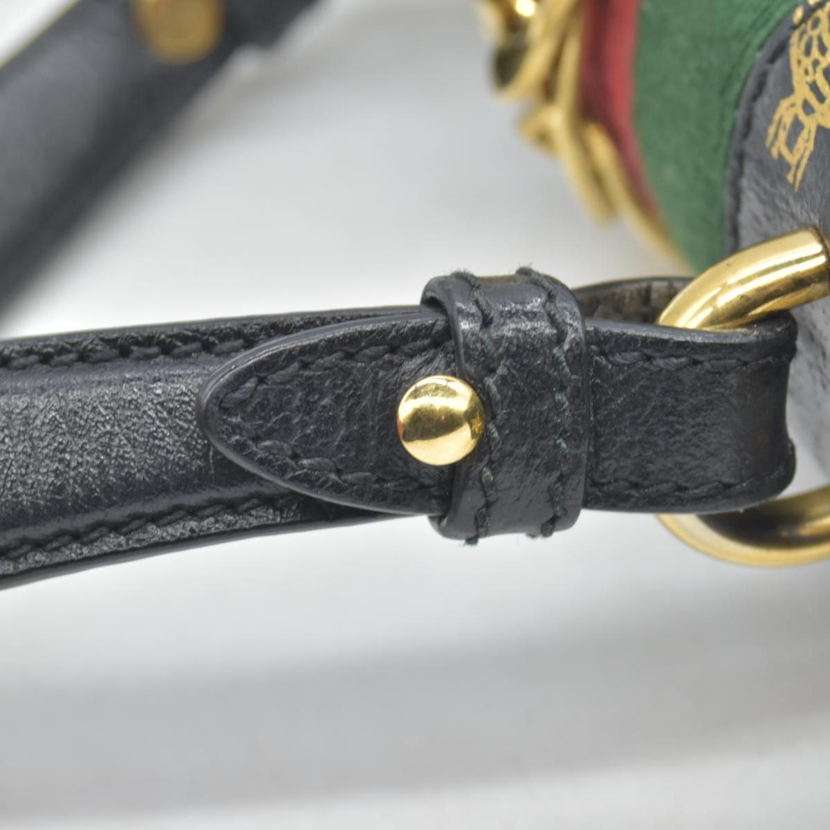 $2590 Gucci Calfskin Small Sylvie Shoulder Bag Black