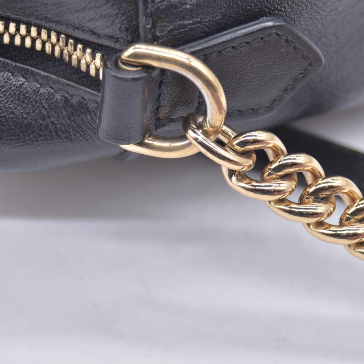 $1300 Gucci Monogram Matelasse Diagonal Small GG Marmont Chain Shoulder Bag Beige Black