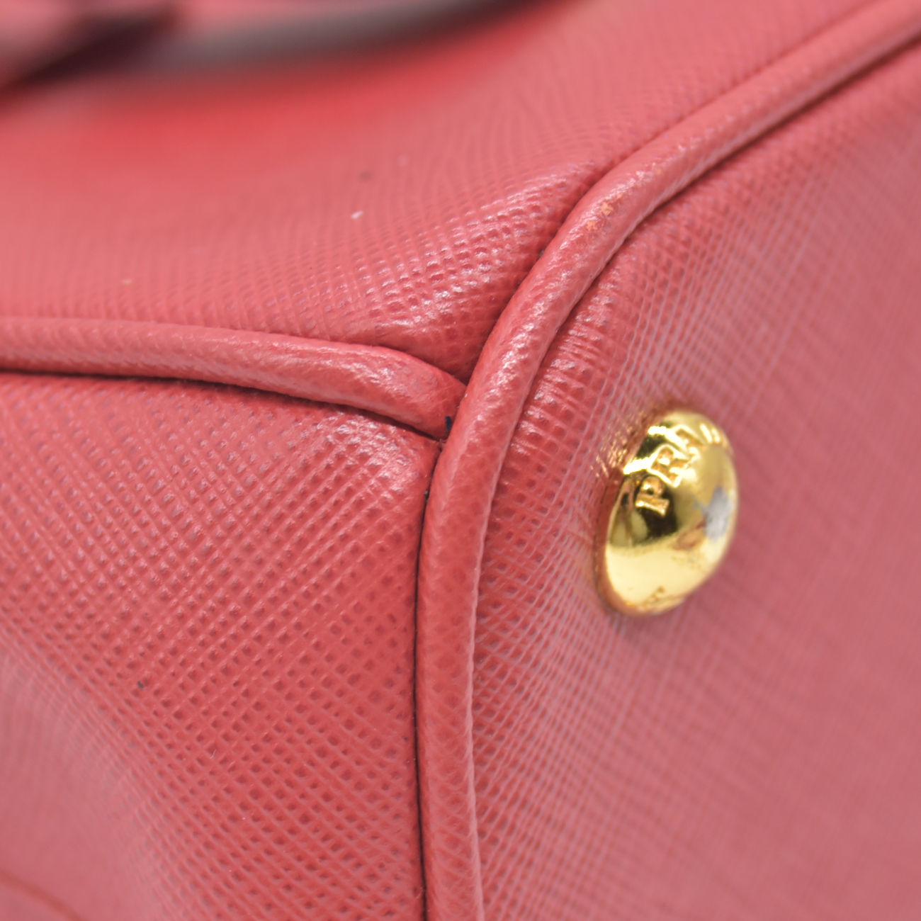 $4700 Prada Saffiano Mini Galleria Double Zip Tote Fuxia