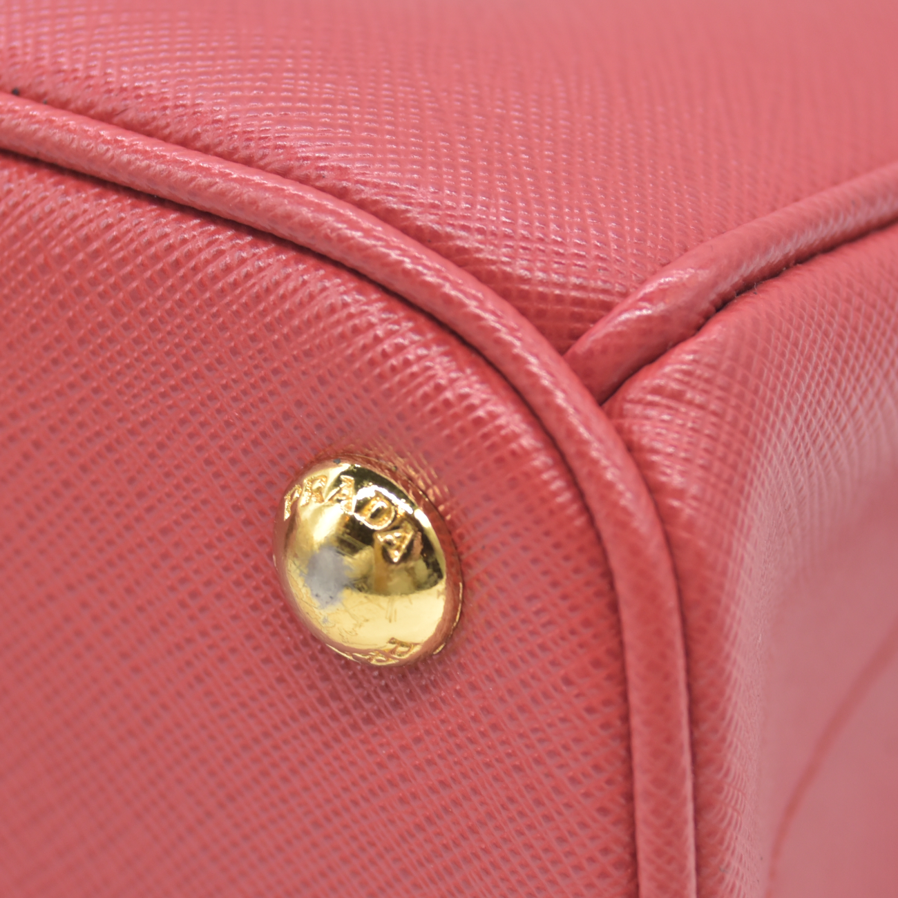 $4700 Prada Saffiano Mini Galleria Double Zip Tote Fuxia