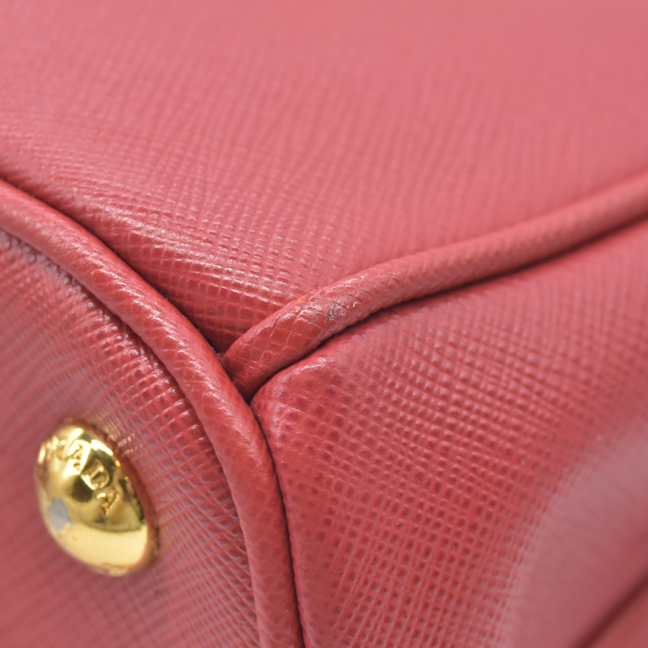 $4700 Prada Saffiano Mini Galleria Double Zip Tote Fuxia
