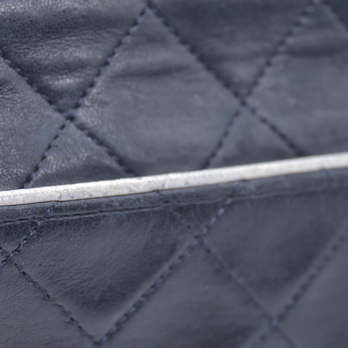 Chanel 1989-1991 Navy Lambskin Quilted Flap Bag 24k Gold Hardware CONSIGNMENT