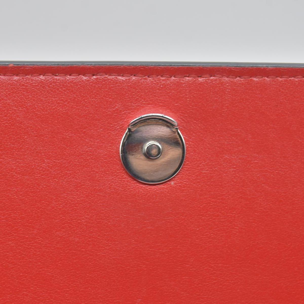 $1590 Christian Louboutin Calfskin Spikes Loubinthesky Paloma Clutch Red