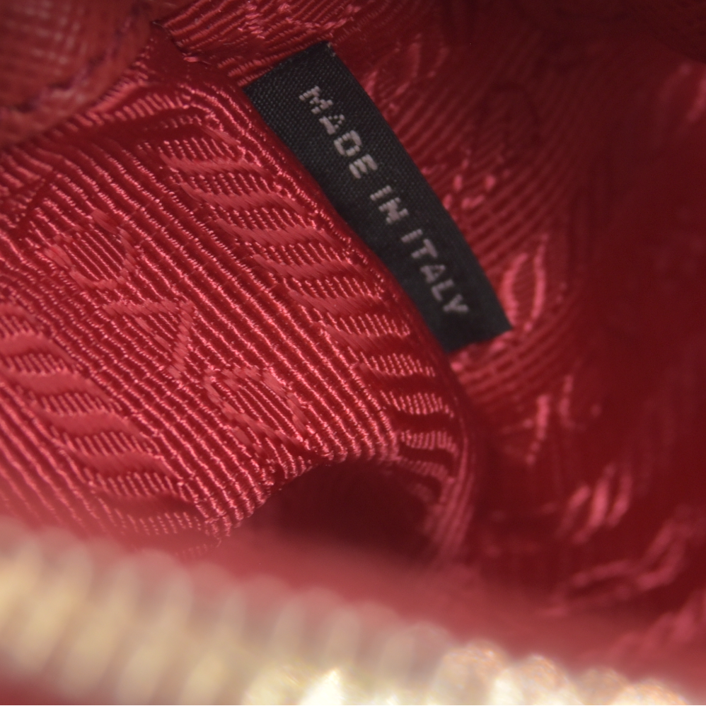 $4700 Prada Saffiano Mini Galleria Double Zip Tote Fuxia