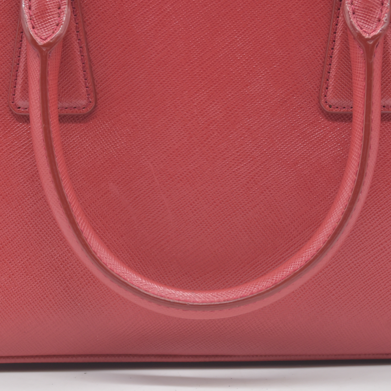 $4700 Prada Saffiano Mini Galleria Double Zip Tote Fuxia