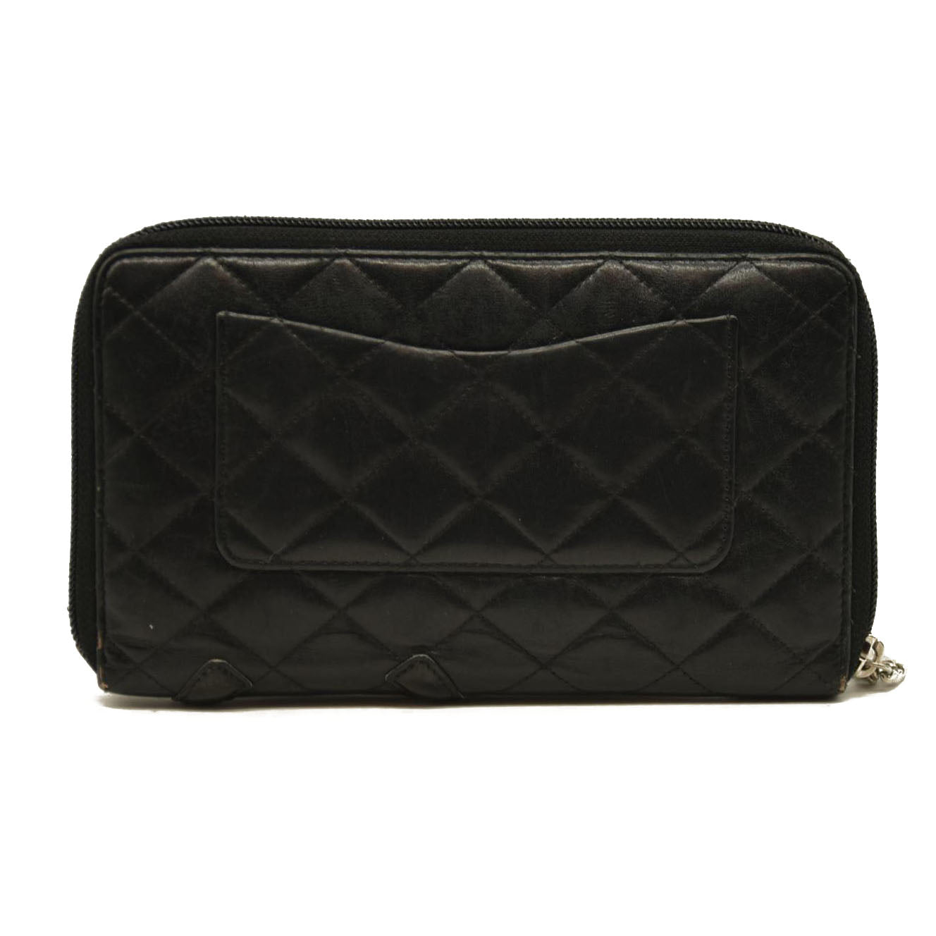Chanel  Calfskin Cambon Zip Around Organizer Wallet Black