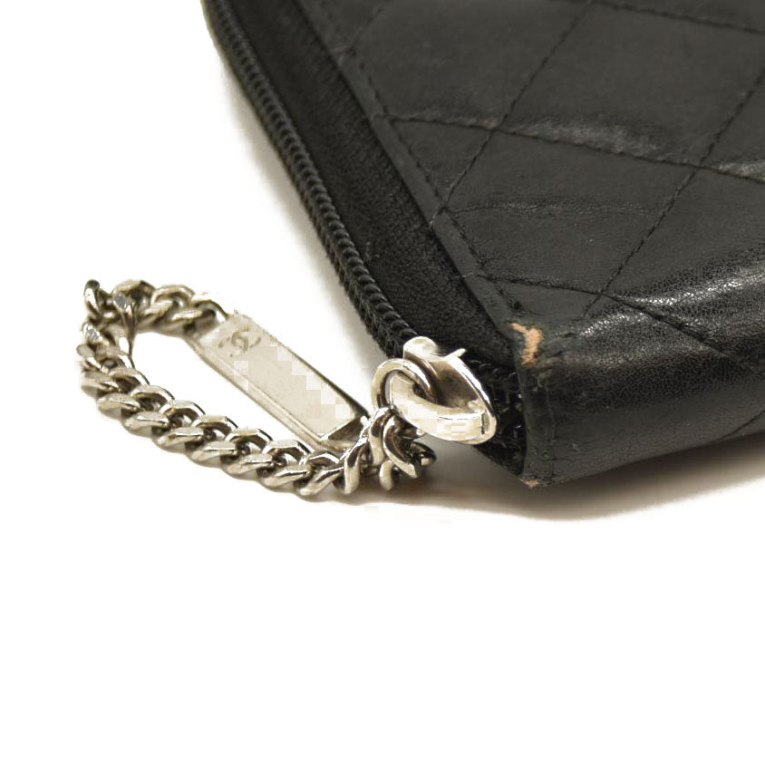 Chanel  Calfskin Cambon Zip Around Organizer Wallet Black