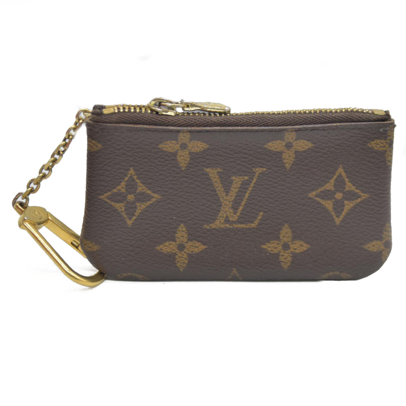 Louis Vuitton Monogram Pochette Cles Wallet Coin Purse Brown CT4260