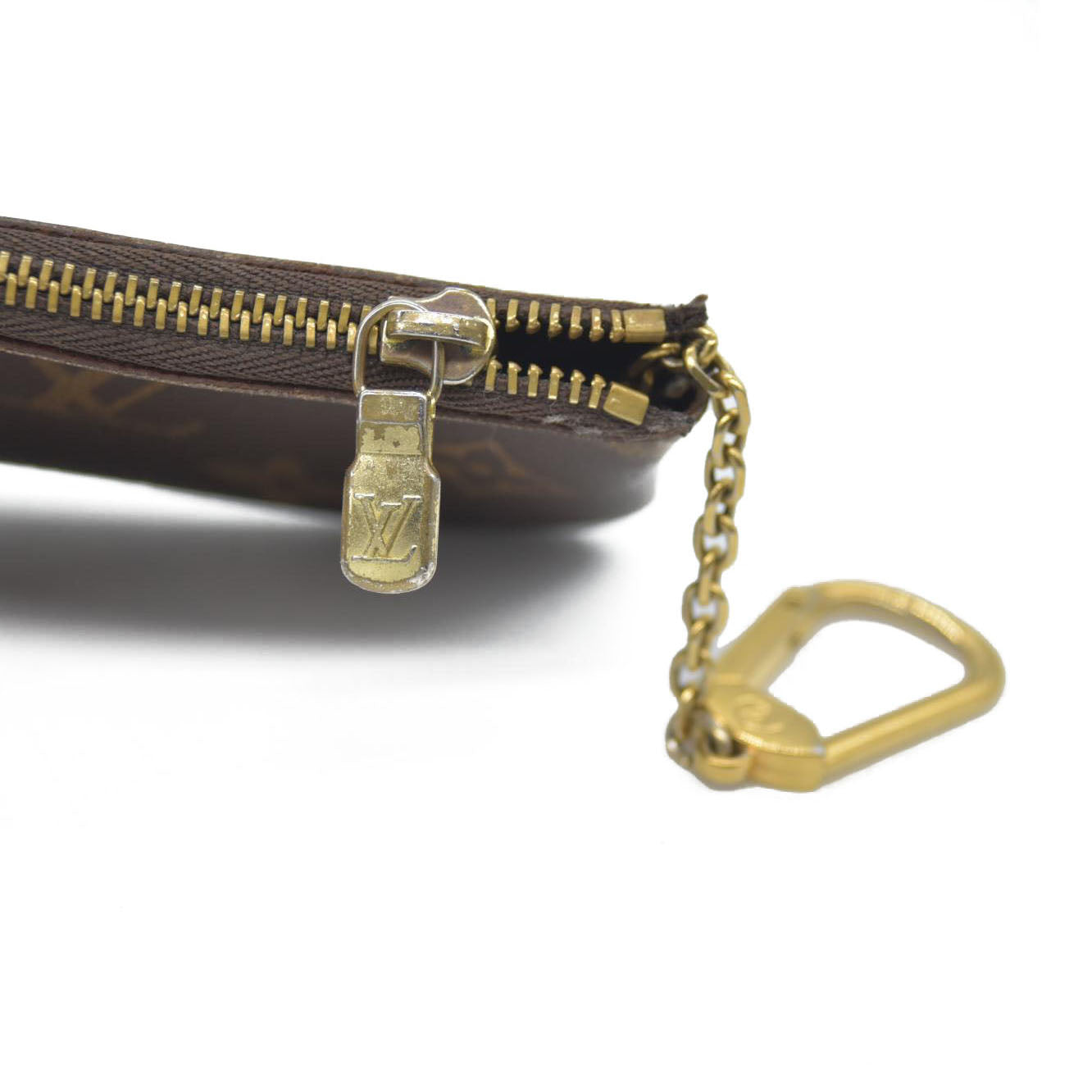 Louis Vuitton Monogram Pochette Cles Wallet Coin Purse Brown CT4260