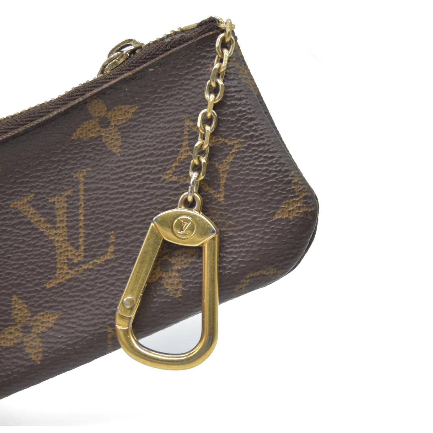 Louis Vuitton Monogram Pochette Cles Wallet Coin Purse Brown CT4260