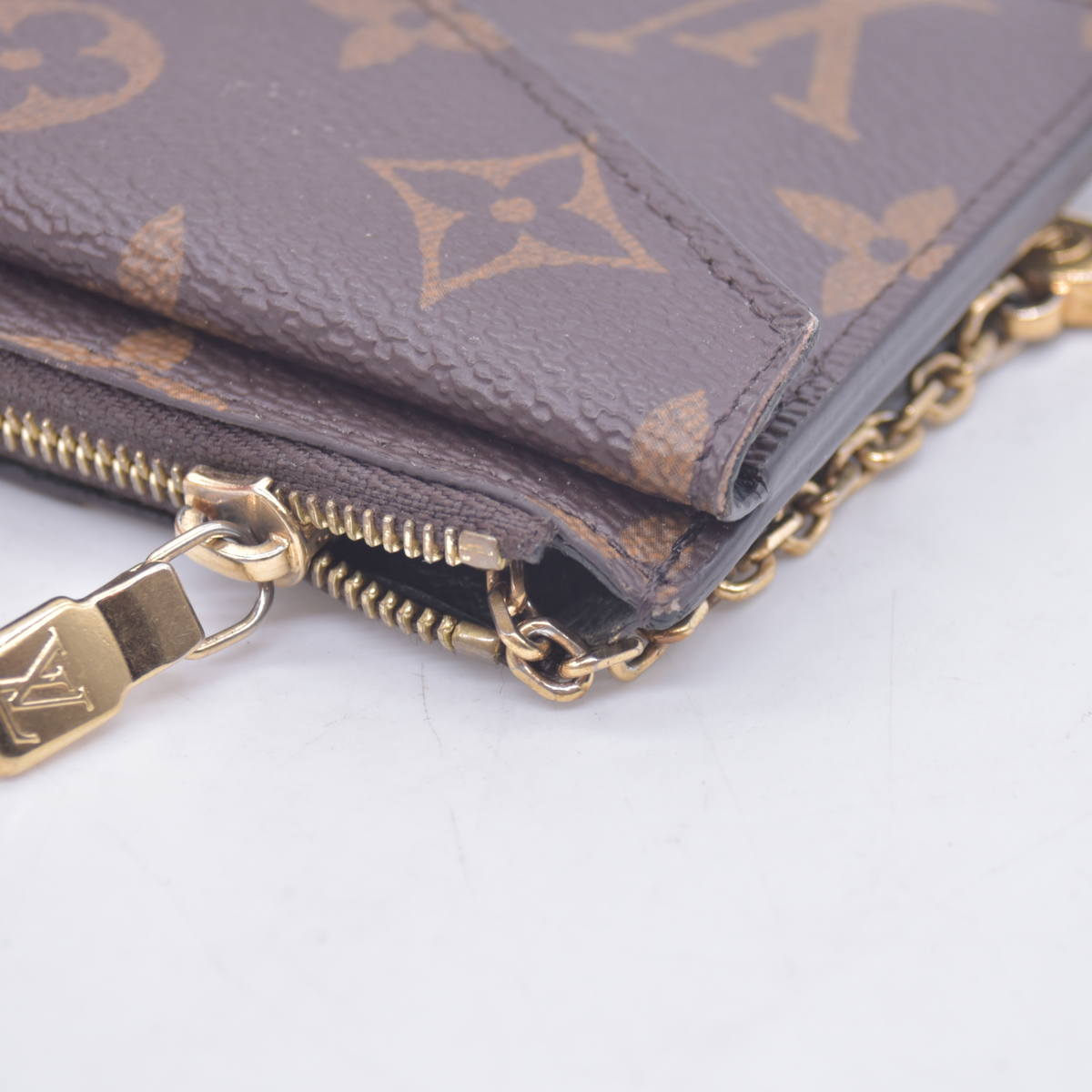 $695 Louis Vuitton Monogram Recto Verso Card Holder Black Black