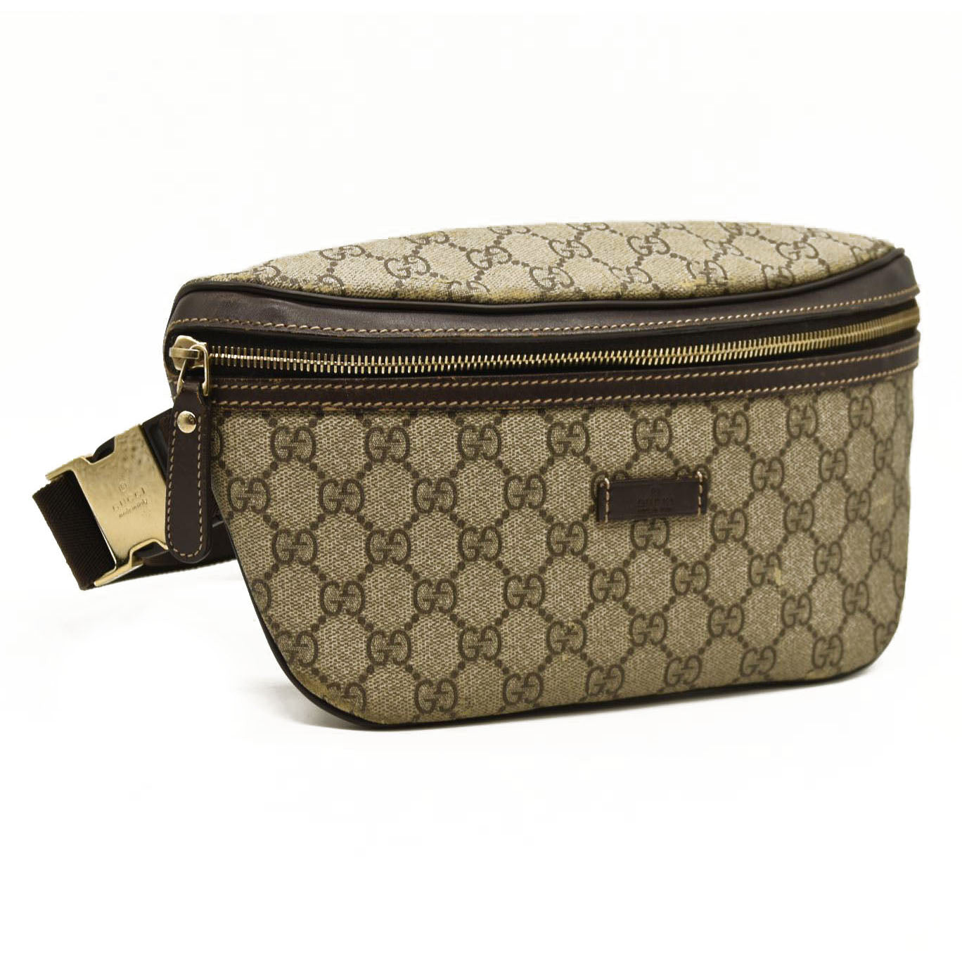 Gucci  GG Supreme Monogram Belt Bag Dark Brown