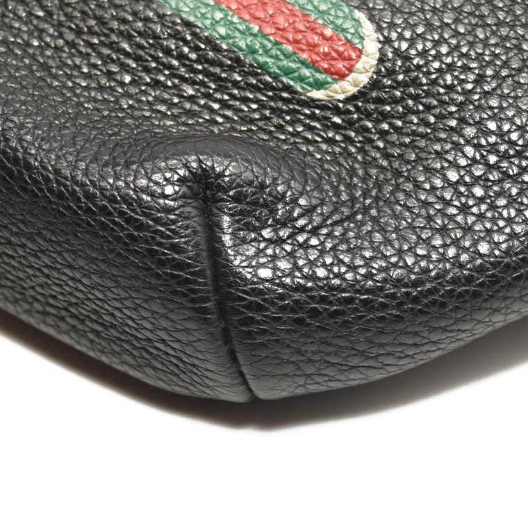 Gucci Grained Calfskin Small Logo Belt Bag Black