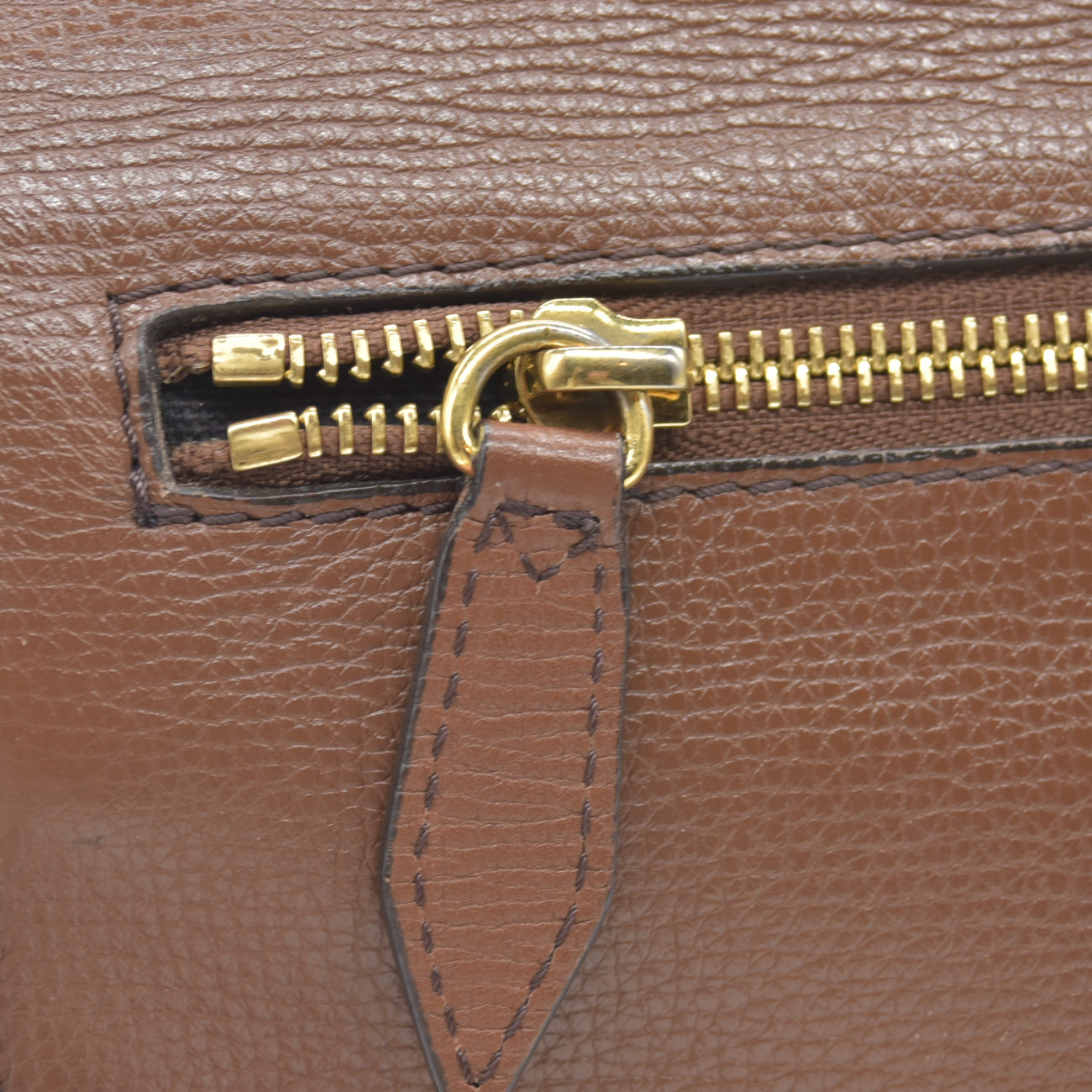 $1290 Burberry Derby Calfskin House Check Small Macken Crossbody Bag Tan