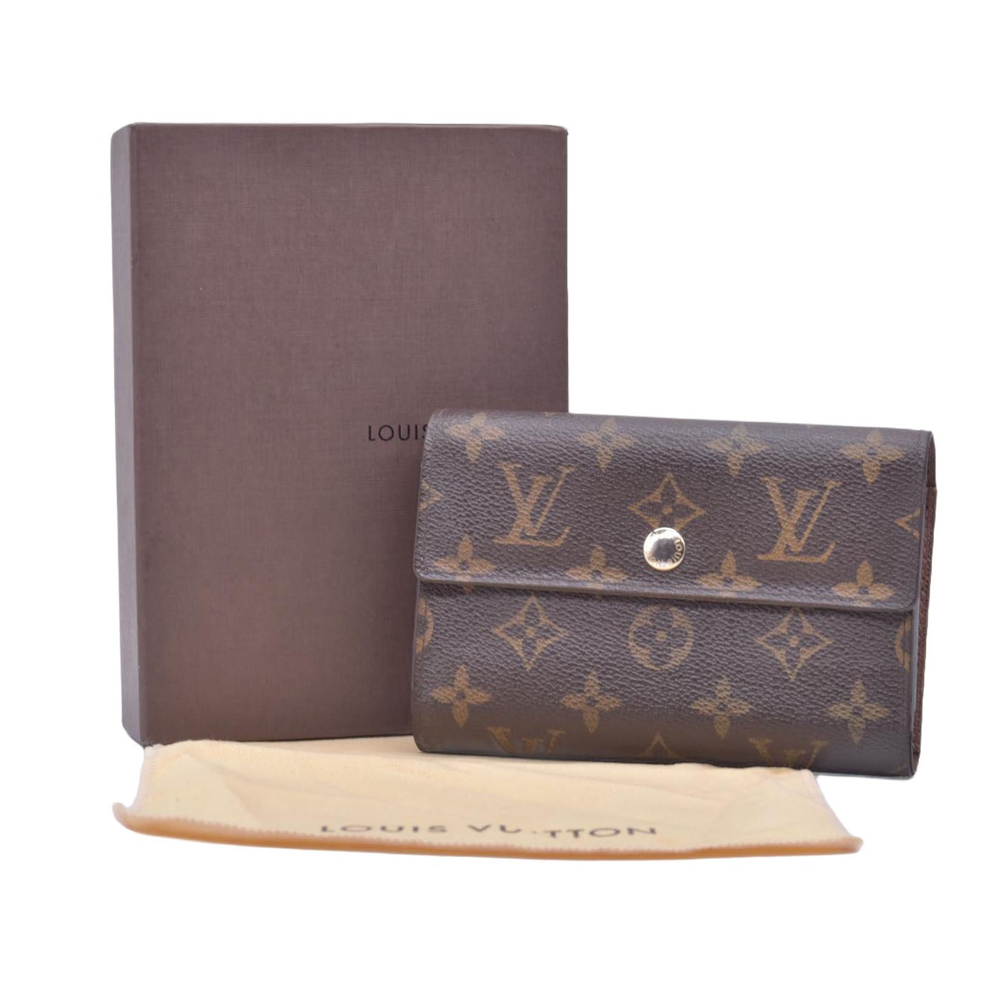$550 Louis Vuitton Monogram Porte Tresor Etui Papiers Wallet