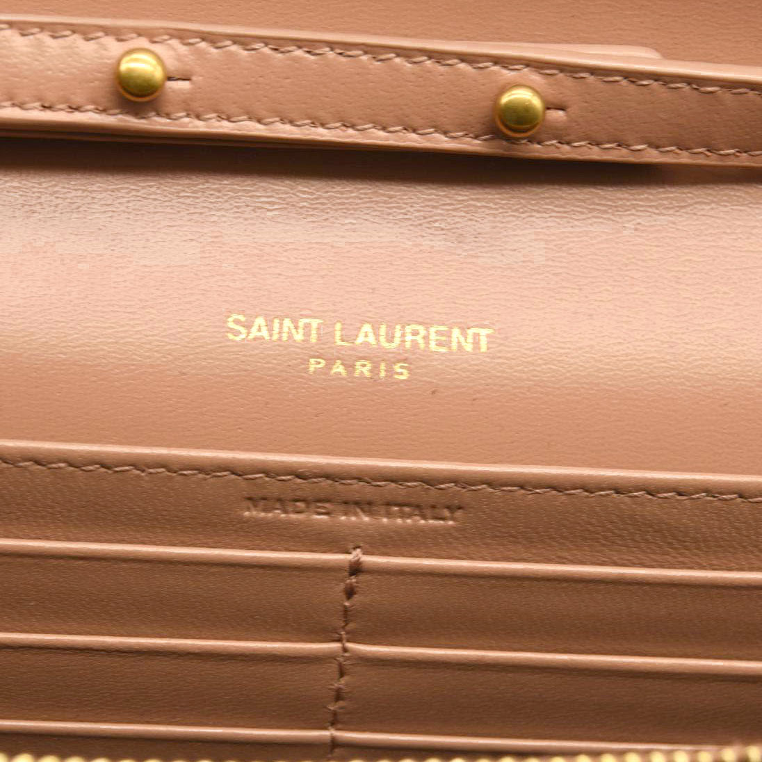 NEW Saint Laurent Vintage Peach Wallet on a Chain WOC YSL Monogram