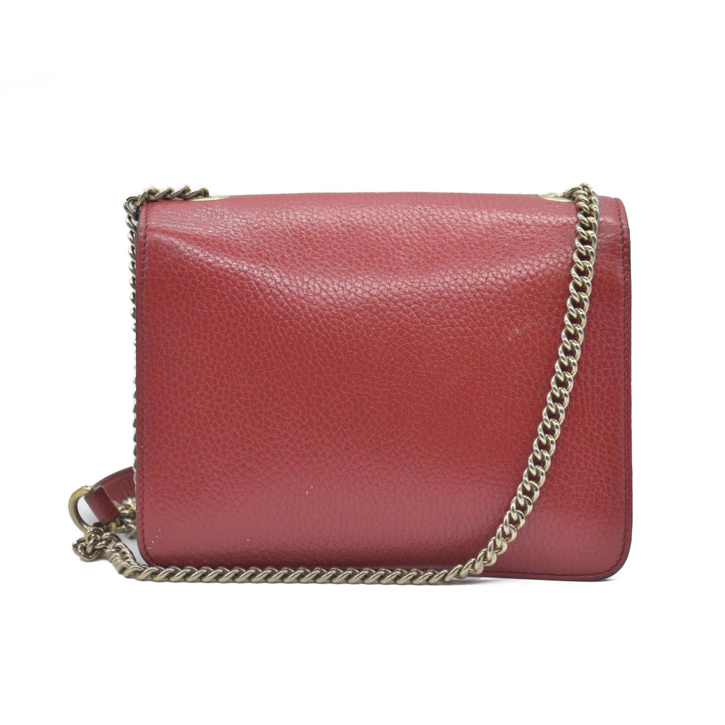 AUCTION $1550 Gucci  Dollar Calfskin Interlocking G Shoulder Bag Red