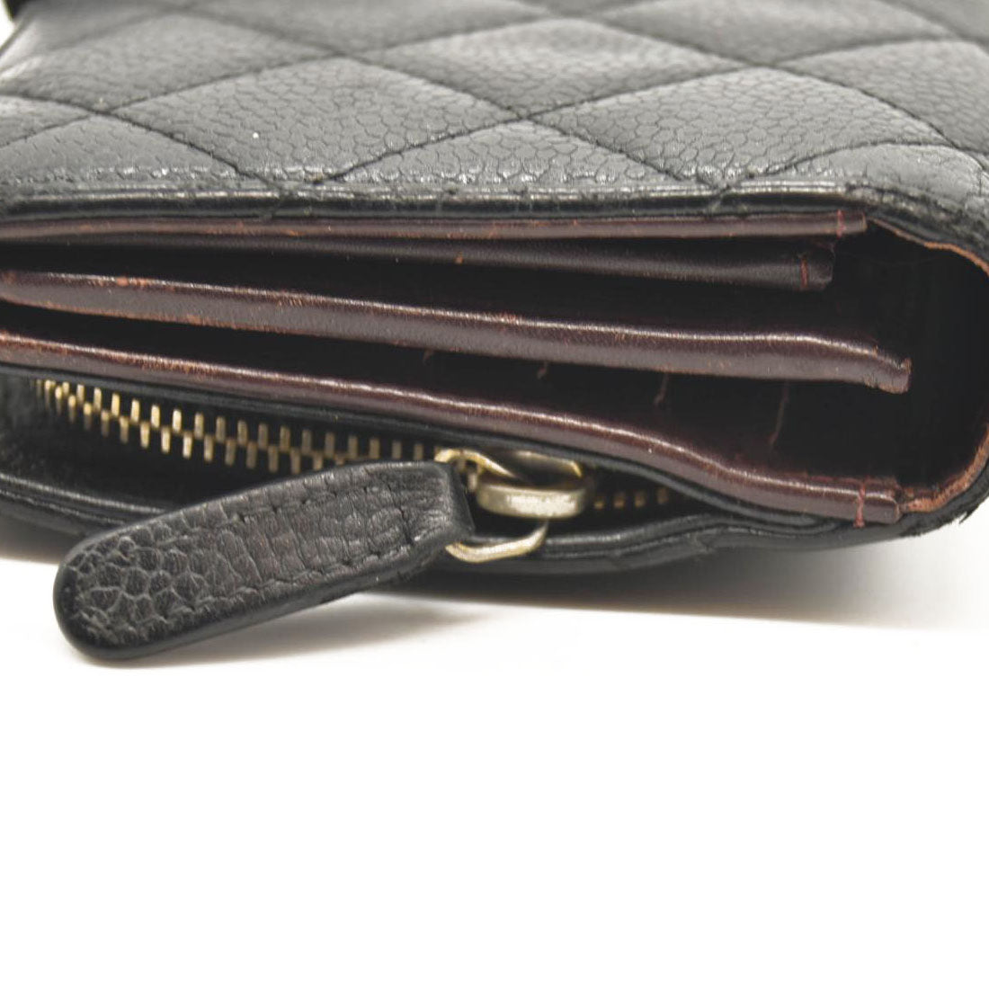 Chanel Caviar Stitched Long Wallet Black