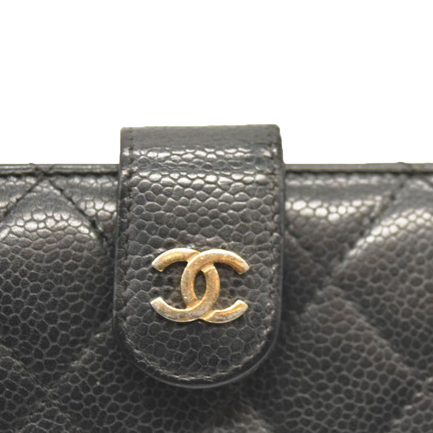 Chanel Caviar Stitched Long Wallet Black