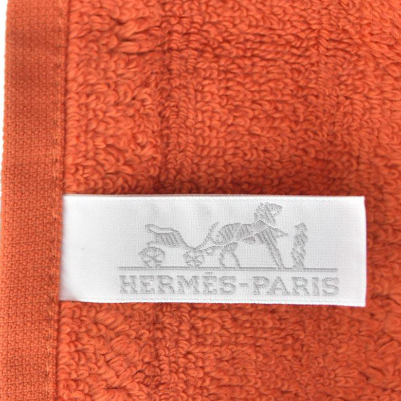 $90 NEW Unused HERMES 100% Cotton Towel Handkerchief Orange