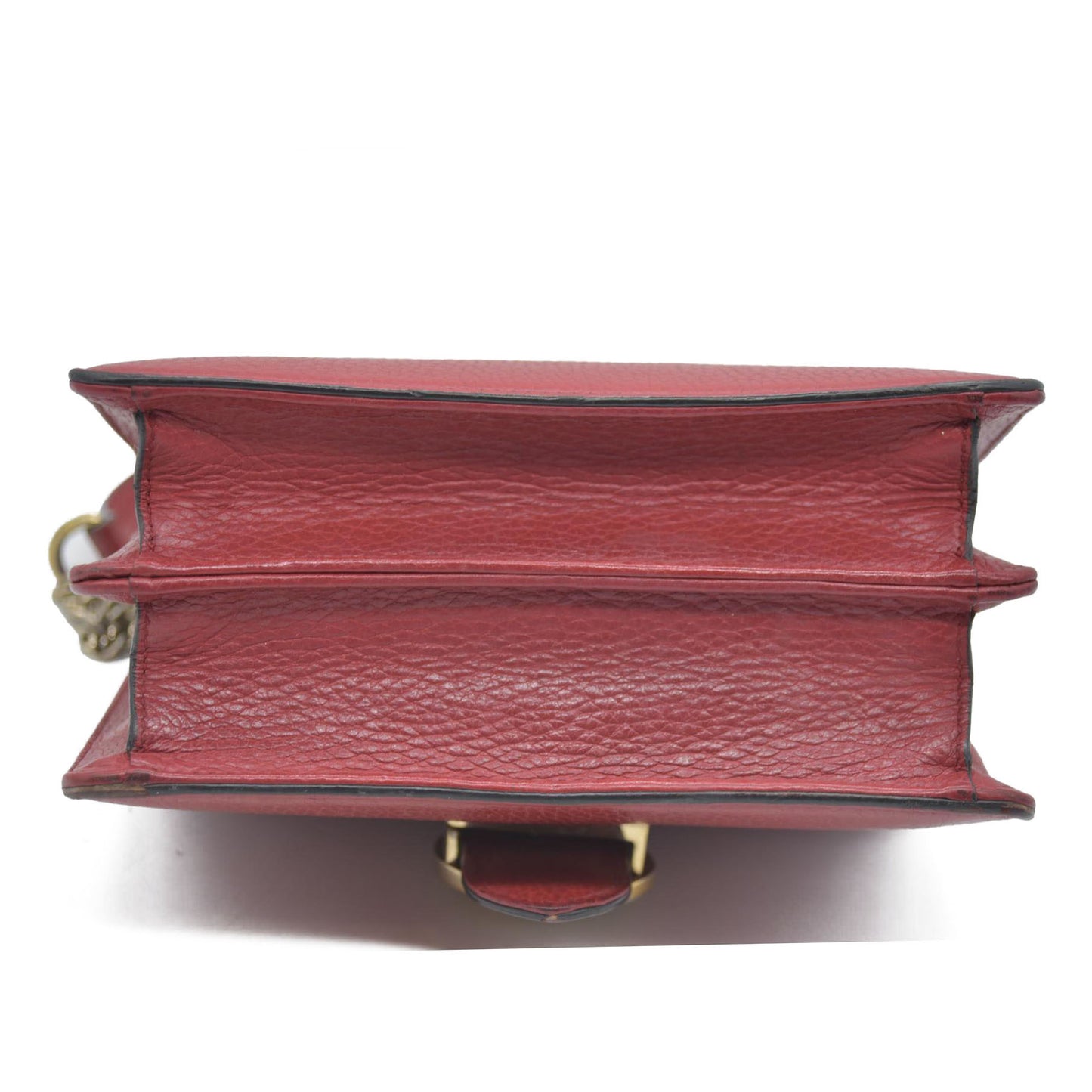 AUCTION $1550 Gucci  Dollar Calfskin Interlocking G Shoulder Bag Red