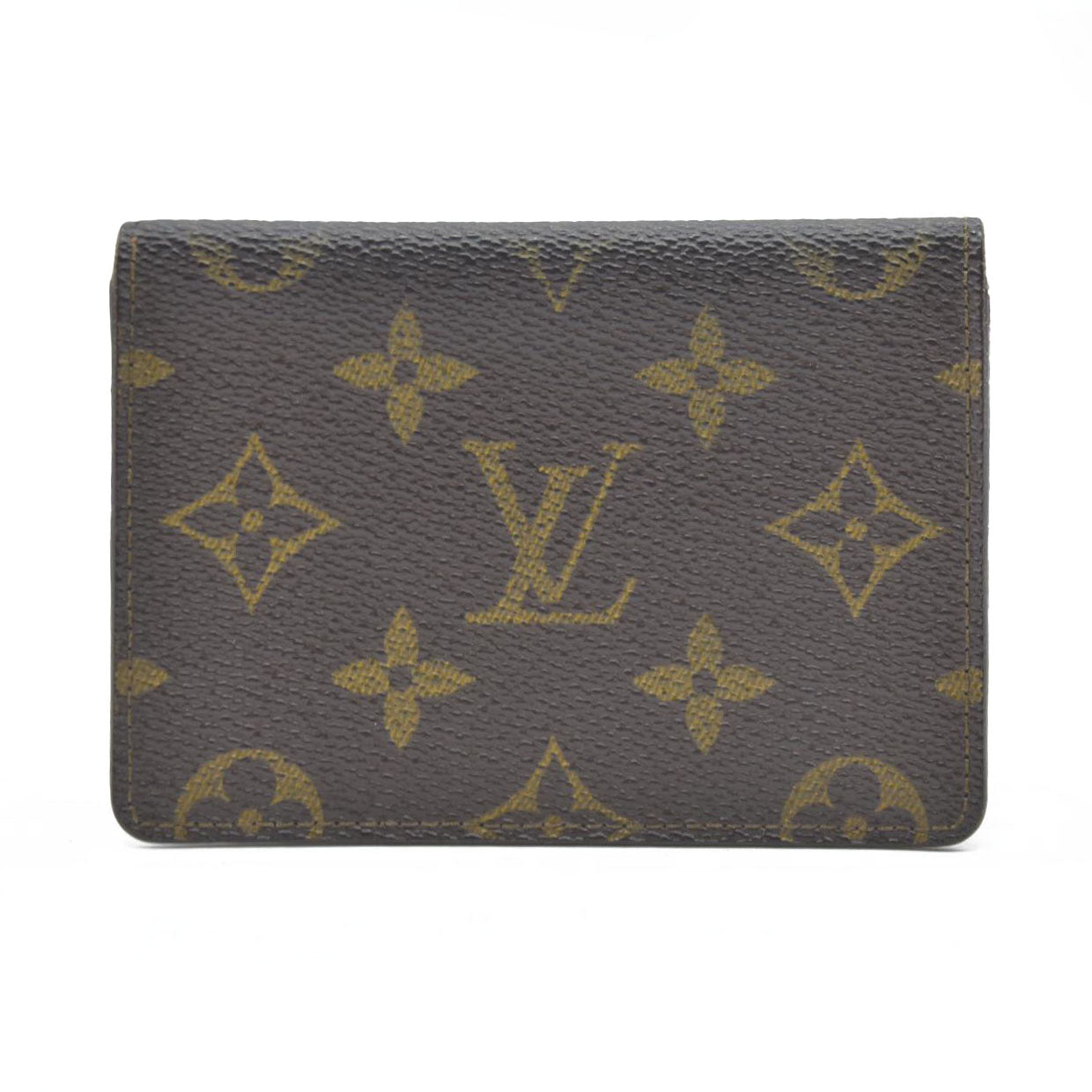 $350 Louis Vuitton Monogram Porte 2 Cartes Vertical Pass Card Case Brown 874A2 CONSIGNMENT