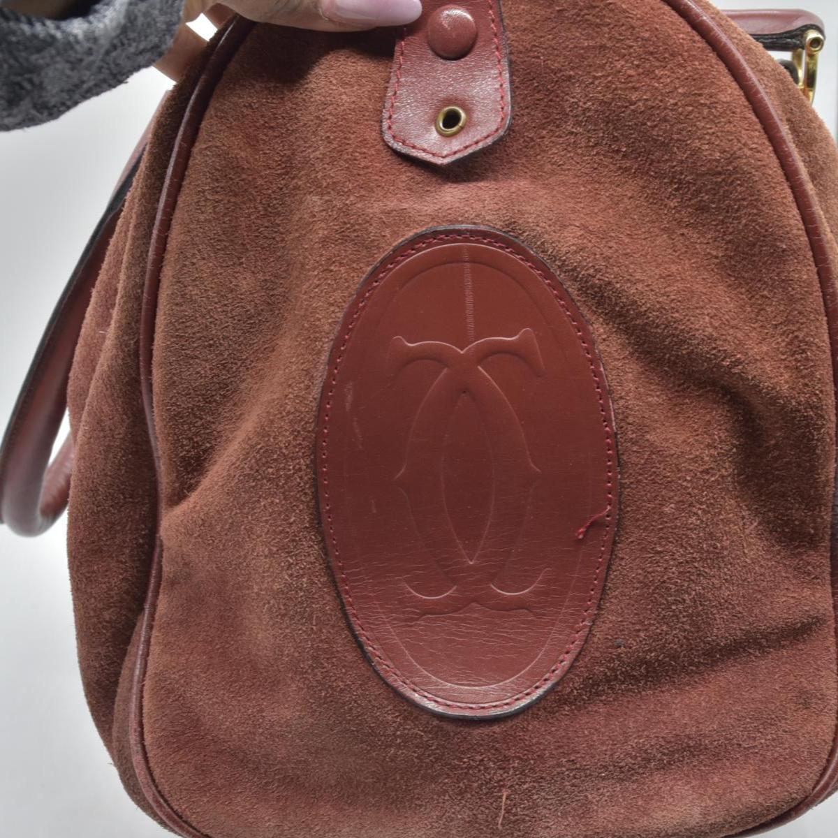 $3800 Cartier Suede Boston Bag Consignment