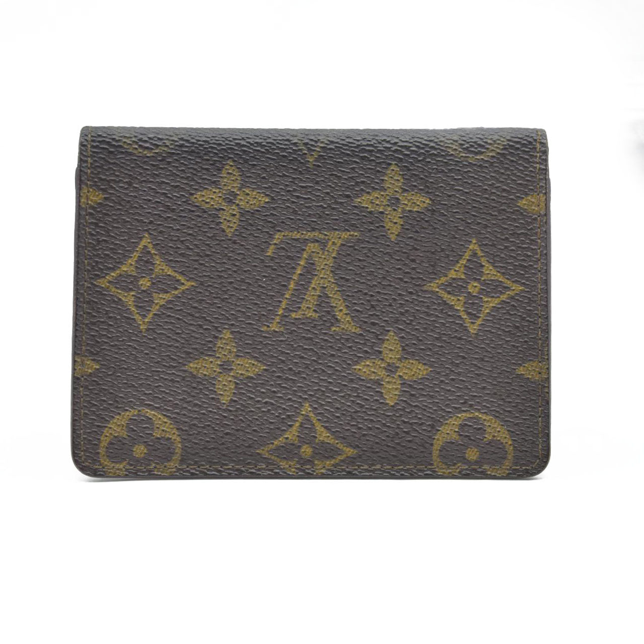 $350 Louis Vuitton Monogram Porte 2 Cartes Vertical Pass Card Case Brown 874A2 CONSIGNMENT
