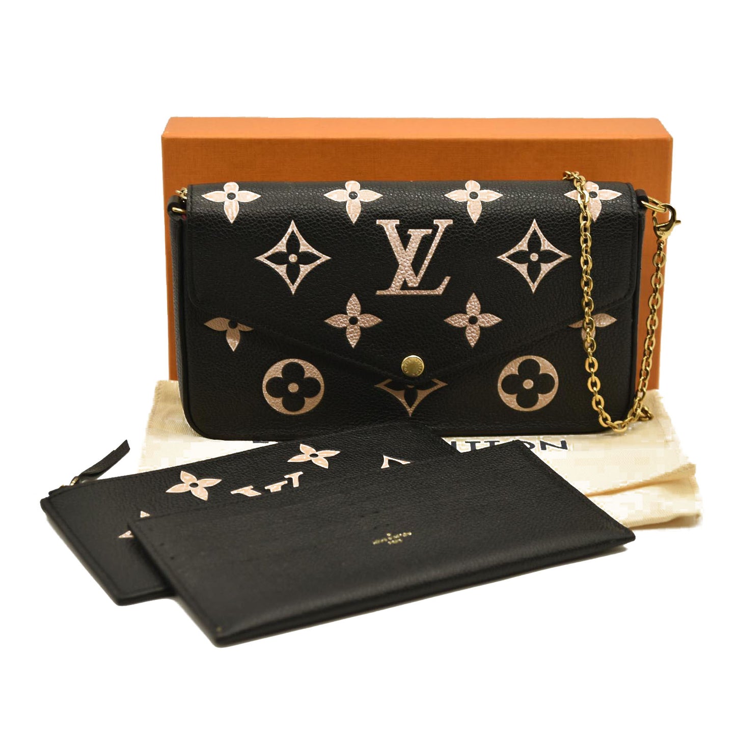 LOUIS VUITTON  Empreinte Monogram Giant Felicie Pochette Black Beige