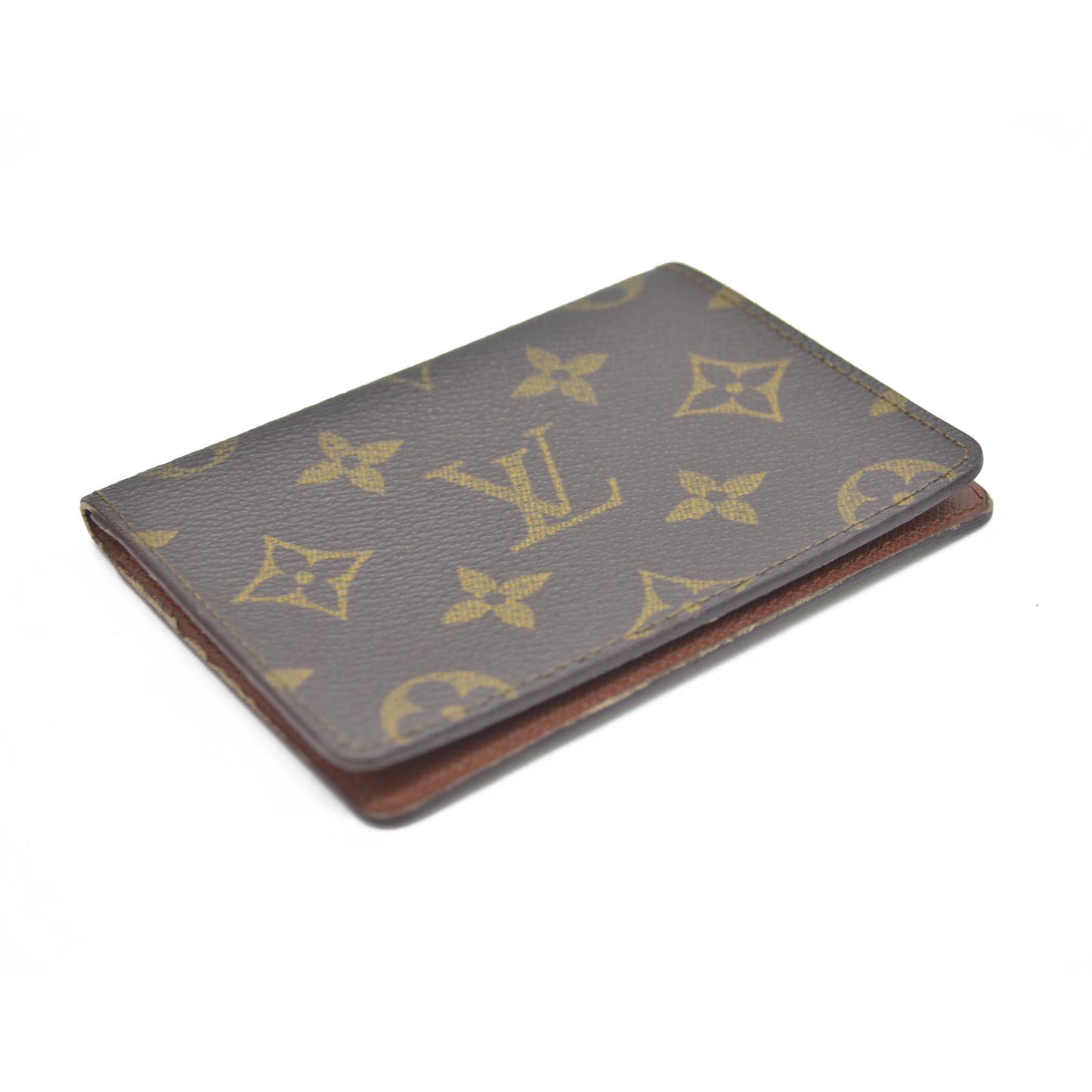 $350 Louis Vuitton Monogram Porte 2 Cartes Vertical Pass Card Case Brown 874A2 CONSIGNMENT