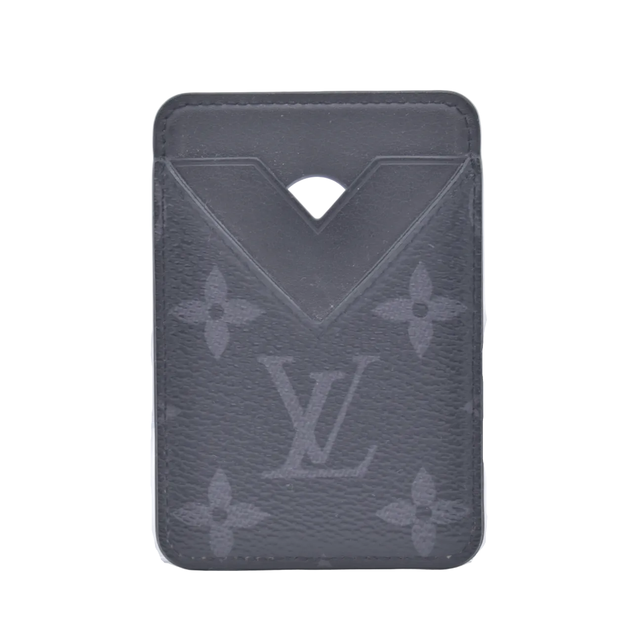 $445 2025 Louis Vuitton Monogram Eclipse Magsafe Card Holder NE2215